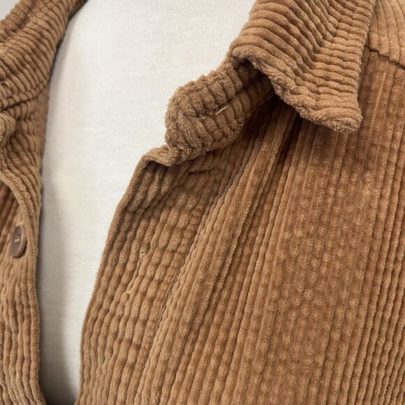 Free People CP Shades Jack Corduroy Shacket Size L Large Brown Button Down - Picture 6 of 7